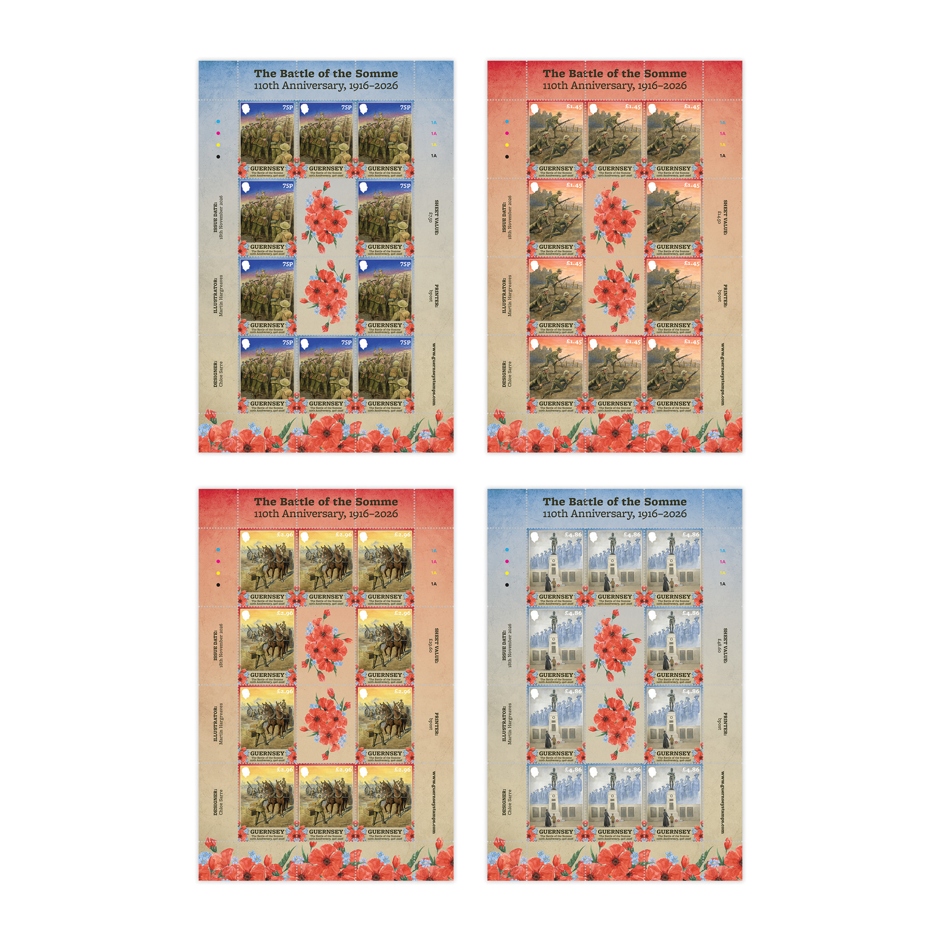 Sheets of 10